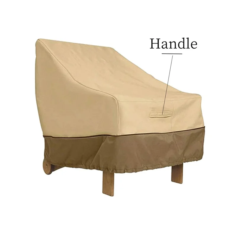 210D Outdoor Sofa Chair Cover Single Person Rice Coffee Color Matching for Garden Sun Protection