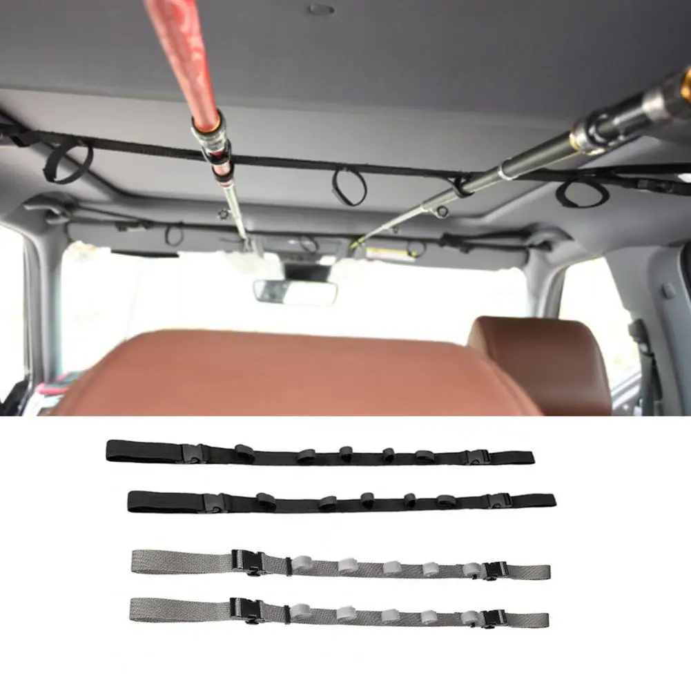 Car Fishing Rod Holder 2Pcs Convenient Strong Adhesion Polyester Easy  Install Fishing Car Rod Carrier for Automobile