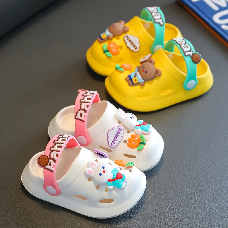 Children's Sandals Boys Girls Summer New Cartoon Beach Non Slip Soft Soled Indoor Garden Shoes Kids Baby Household Slippers