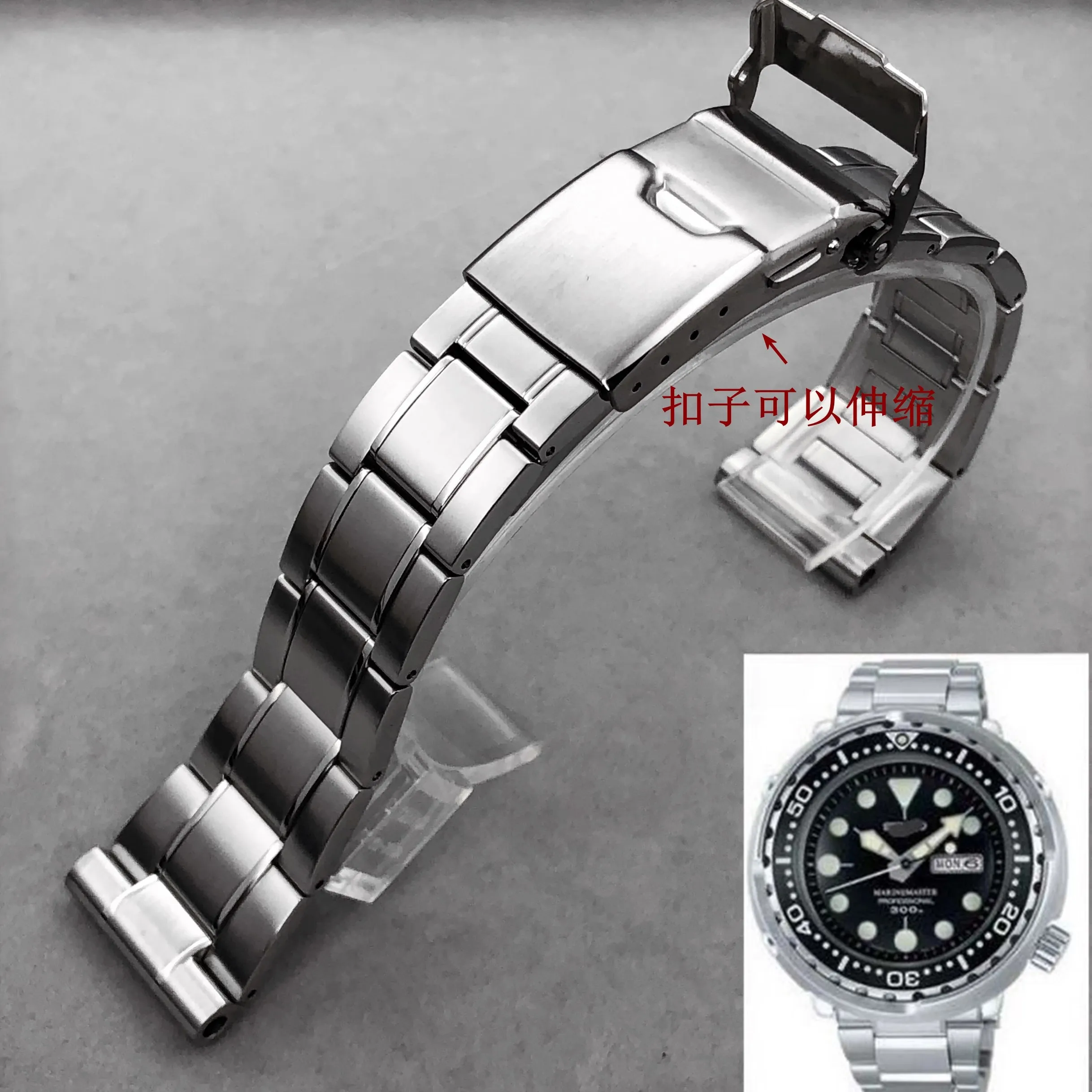 Adapted to precision canned steel strap SBBN031 SBBN033 SBBN035 watch strap 22mm