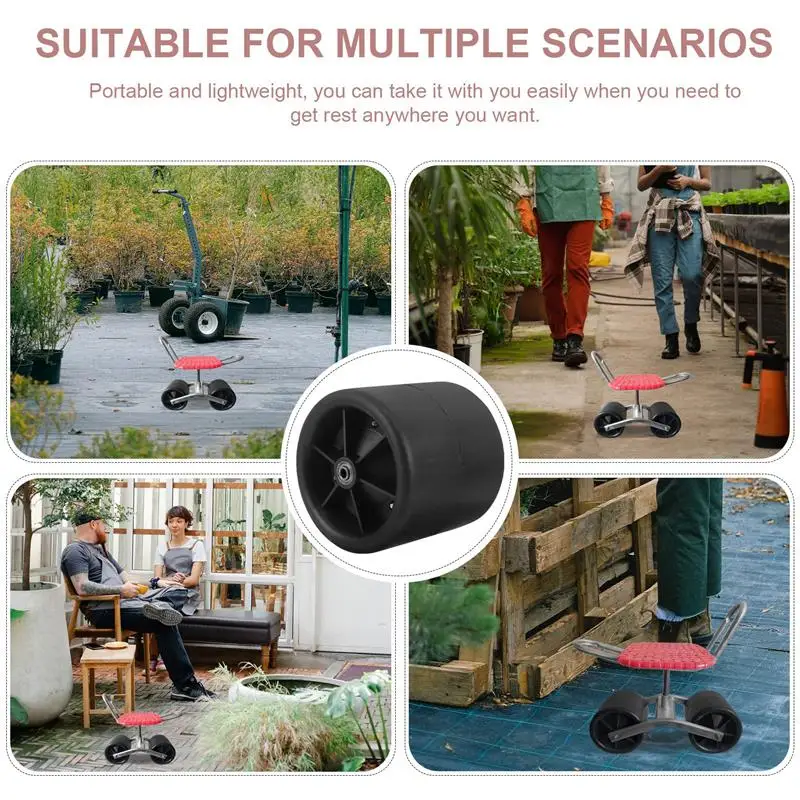 Garden Stool Wheel Chair Stool Garden Seat Wheel Rolling Seat Weeding Gardening Repair