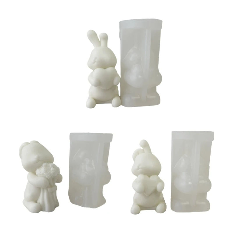 

Rabbit Silicone Mold for Candle Making,Cartoon Home Ornament Mold Plaster Mold for DIY Crafts