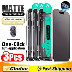 Oleophobic Matte Screen Protector - 3 Pack, Dust - Free & Easy Installation - 3Pcs Matte Glass (For iPhone 12)