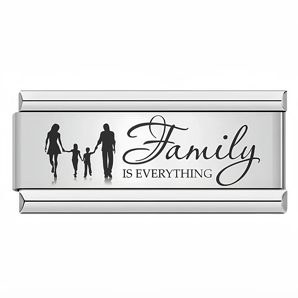 Love Family Dad Mom Italienische Charm-Links, modularer Anschluss, passend für 9 mm Edelstahl-Armbänder für DIY-Herstellung von Schmuckzubehör – Detail 8