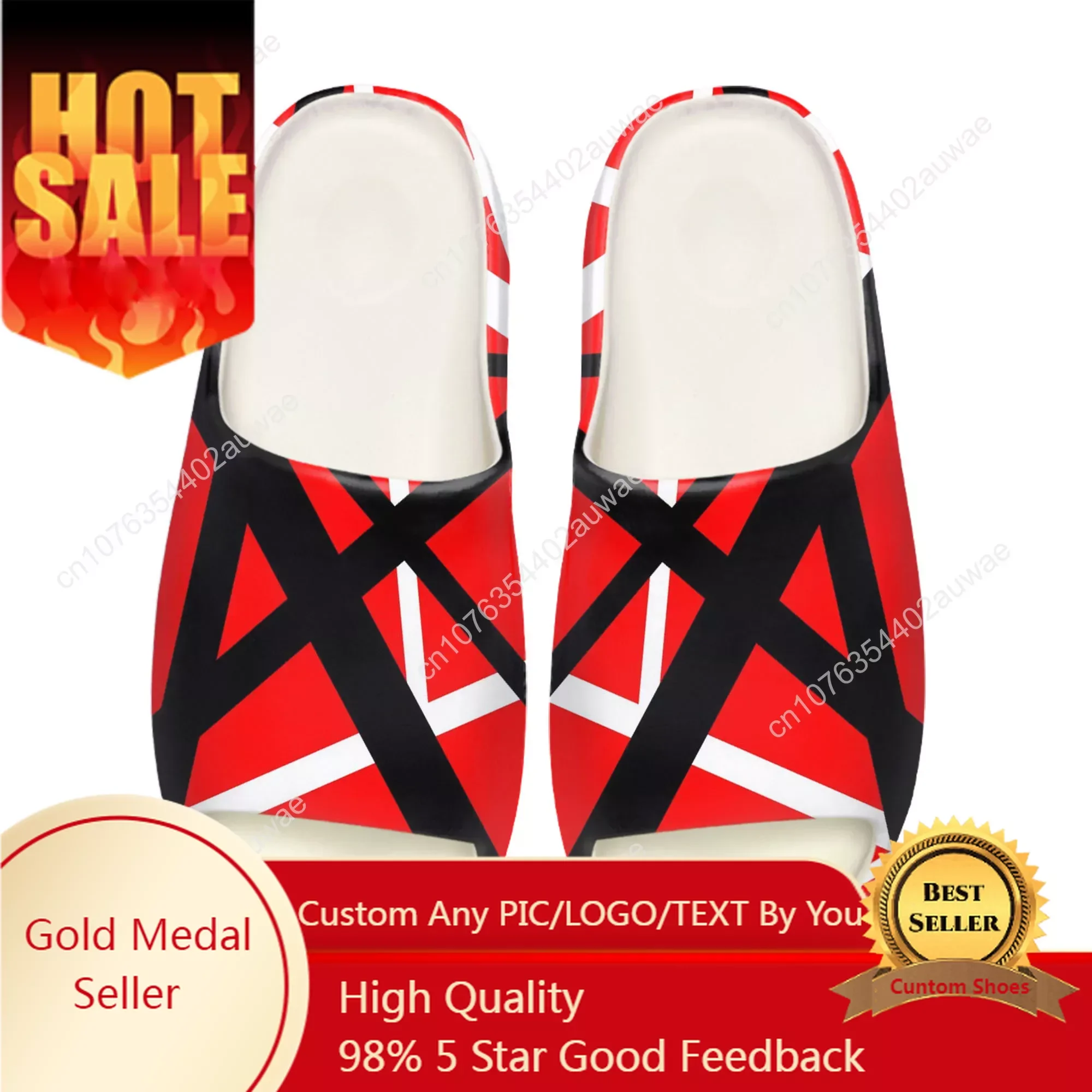 Van Evh 1984 Stripes Halen Soft Sole Sllipers Home Clogs Step on Water Shoes Mens Womens Teenager 5150 Customize on Shit Sandals