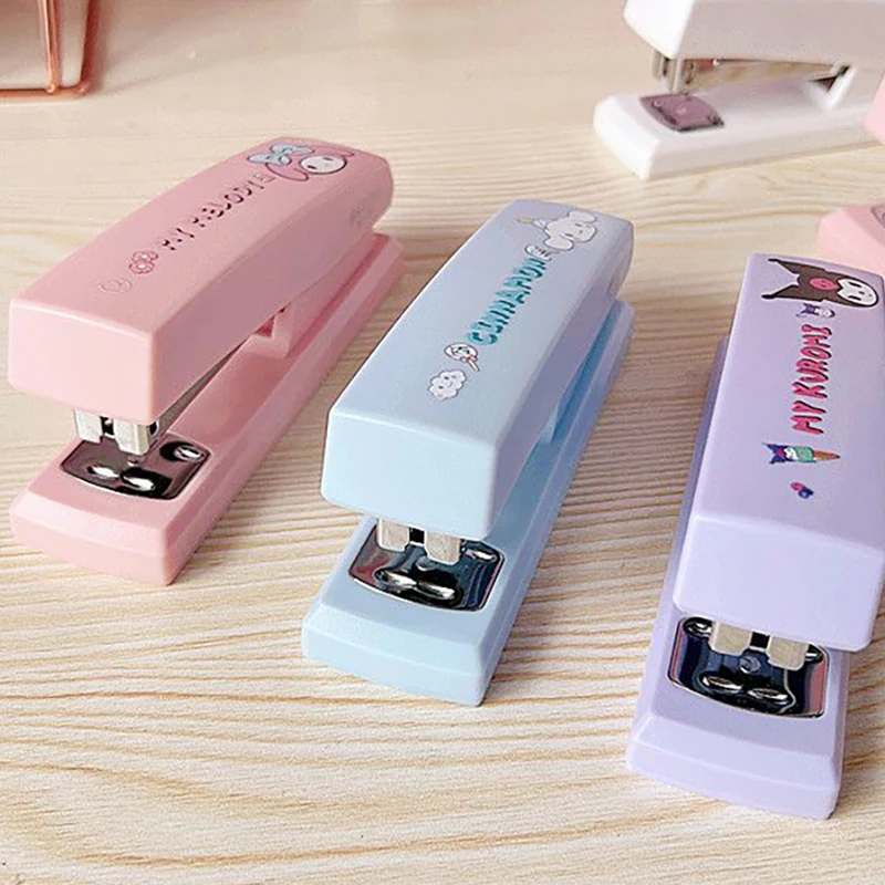 

Sanrios Stapler Set with Staples Cute Hello Kitty Kuromi Paper Binder Stationery Office Binding Tools School Students Supplies