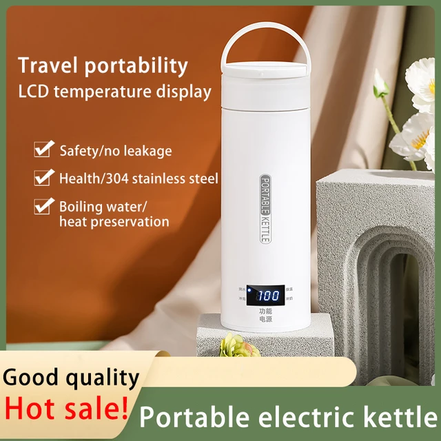 Bouilloire électrique Portable en acier inoxydable, 12V 24V, pour voiture,  chauffe-eau, tasse à café, écran LCD - AliExpress