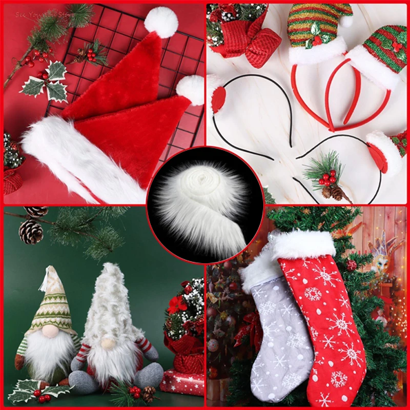 Fur Ribbon Tapes DIY Apparel Sewing Fluffy Trim Trimming Fabric Sewing Costume White Plush Fur Decoration Costume Crafts 1.5M