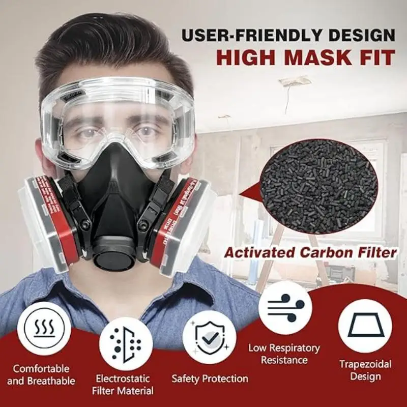 6200/7502 Half Face Respirator Mask for Dust Gas