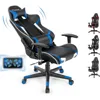 Gaming Chair, Massage Office Chair Computer Gaming Racing Chair, High Back PU Leather Adjustable Arms Headrest Ergonomic Reclin 1