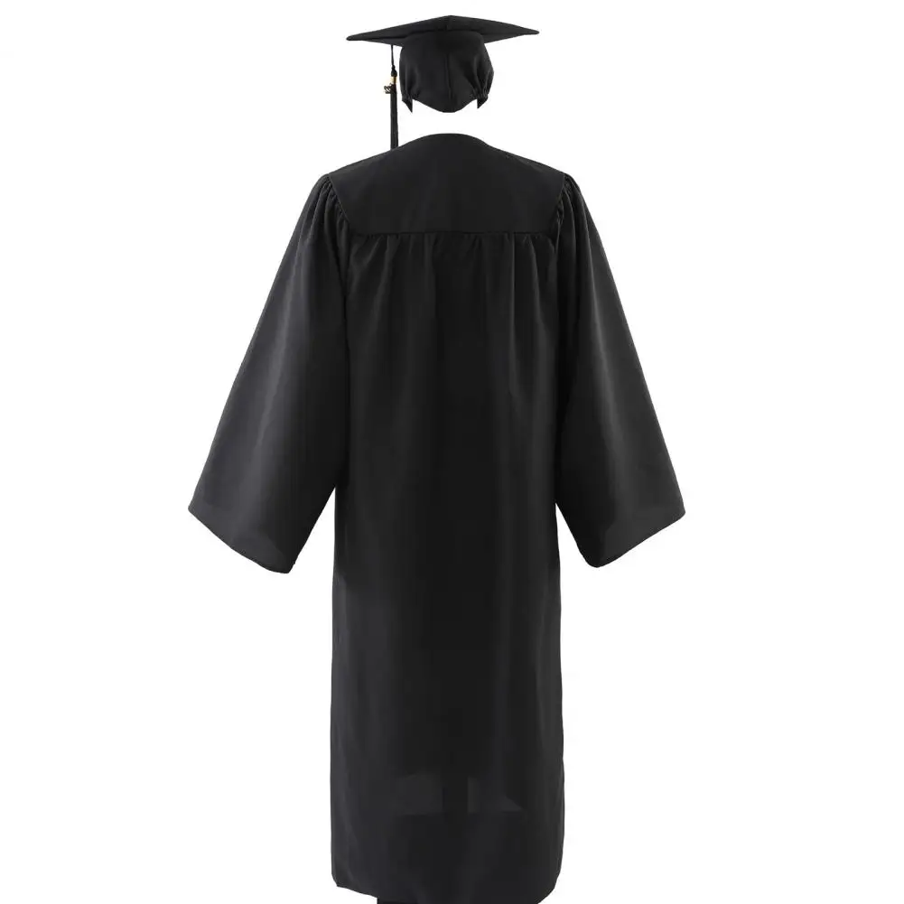 Graduation Gown Cap Tassel Set Class Of Graduation Robe And Cap Wear-resistant Washable V-neck Bachelor Suit