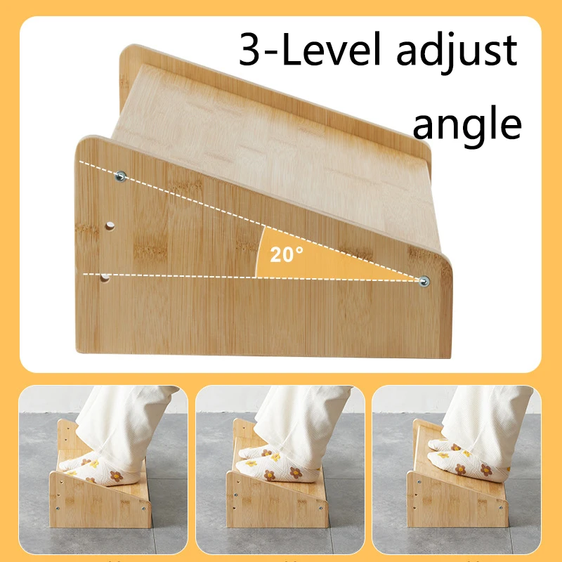 Under The Desk Adjustable Footrest Foot Stool for Office or Home Perfect Nursing Foot Rest  3-Level Quick Adjust Incline stool