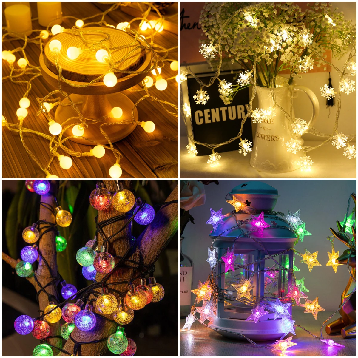 

Star Snowflake LED String Light Christmas Decoration Light Merry Christmas Xmas Tree Pendants