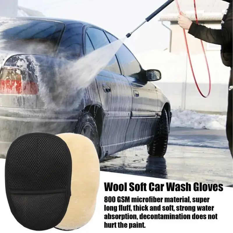 Microfiber Car Wash Mitt Double Sided Soft Wash Mitt Car Gloves Water Absorption Thick Washing Washing Gloves