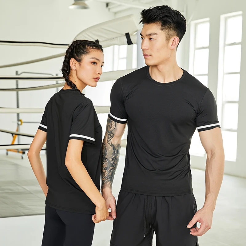 Spandex Sports Gym T Shirt Men Short Sleeve Dry Fit T-Shirt Compression Stretch Top Workout Fitness Training Running Shirt M-5XL
