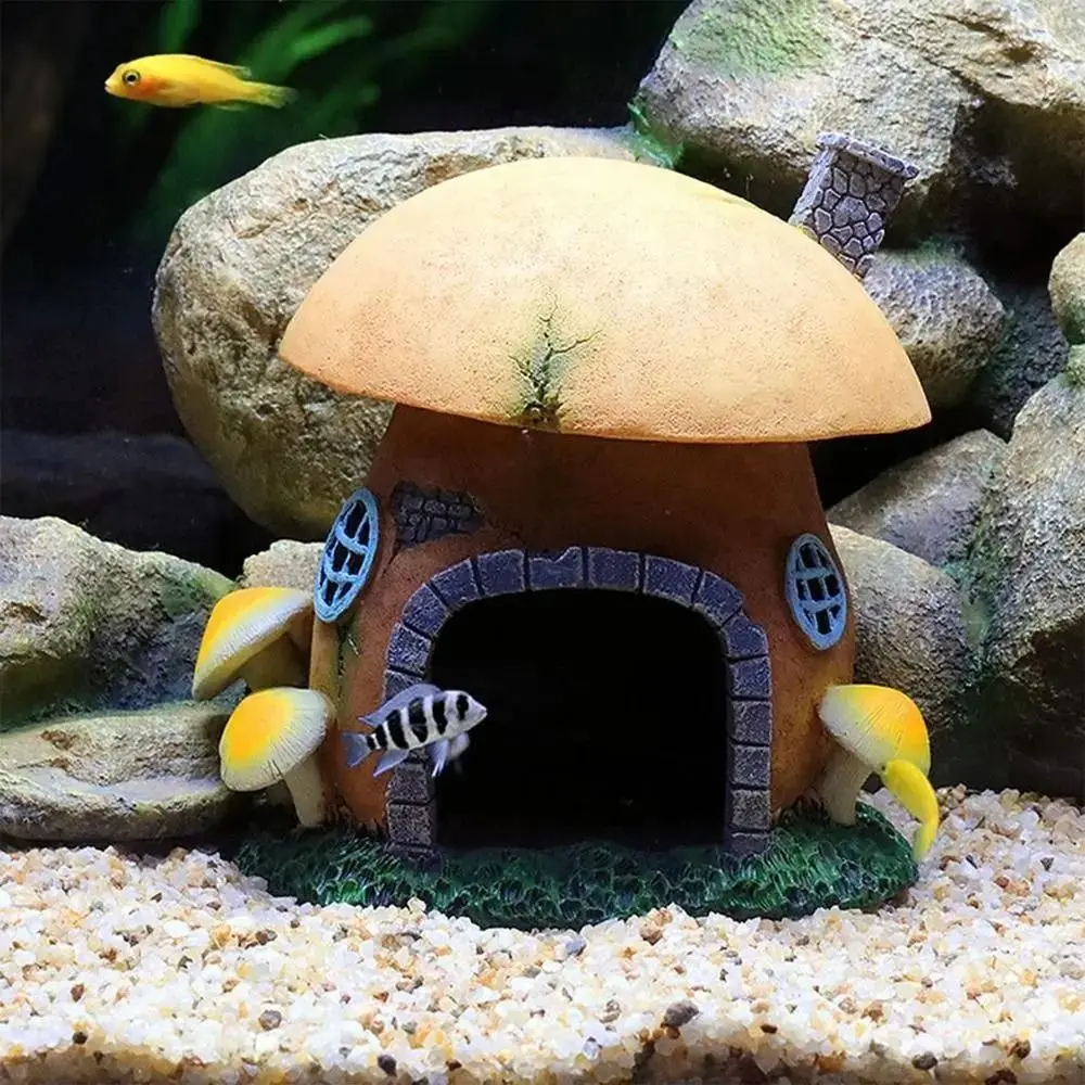 Aquarium Decoratations Fish Tanks Accessories for Fish Shrimp Hiding Shelter Simulation PVC Mini Mushroom Conch House Ornaments fish tank ornaments mini landscape ornaments fish tank decorations aquarium ornaments