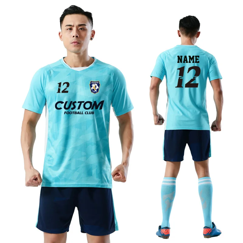 100% Polyester Cheap Football Jerseys Kits Mens Breathable Soccer Uniforms Set With 6311