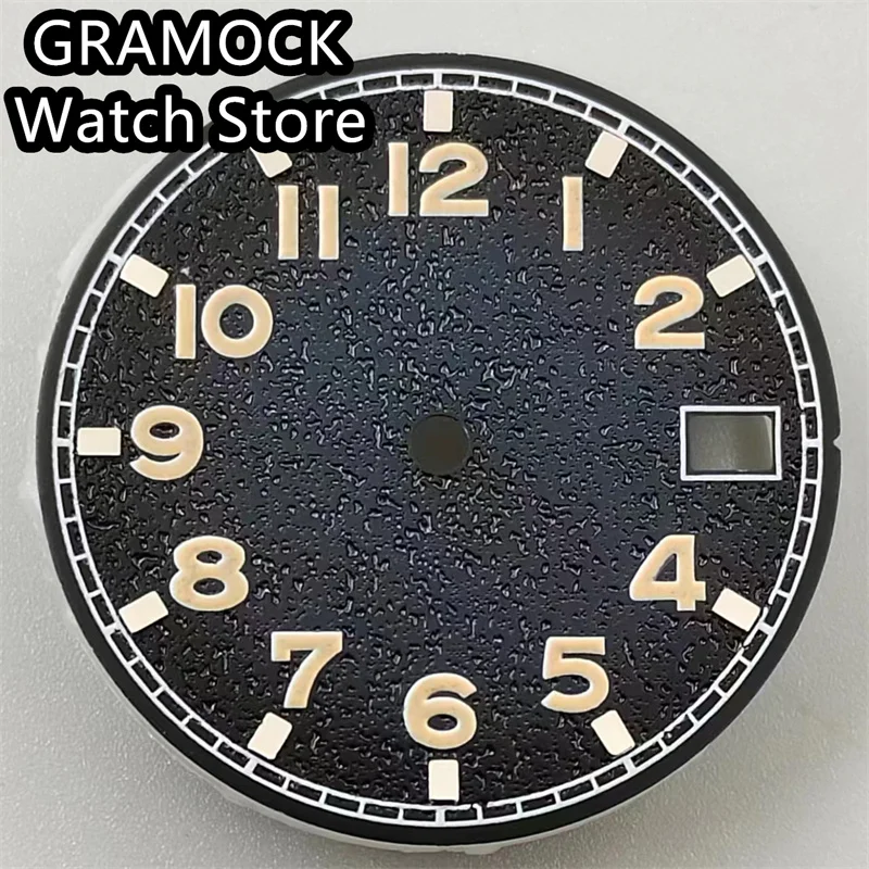 GRAMOCK 29mm Black and Green Luminous Watch Dial