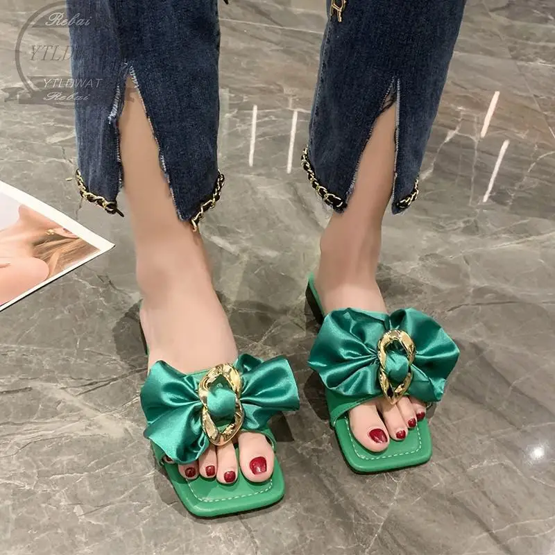 

2022 New Women's Summer Slippers Women Sandals Fairy Wind Bow Fresh and Cute Flip Flops Fashion Casual Shoes Ladies Sandals