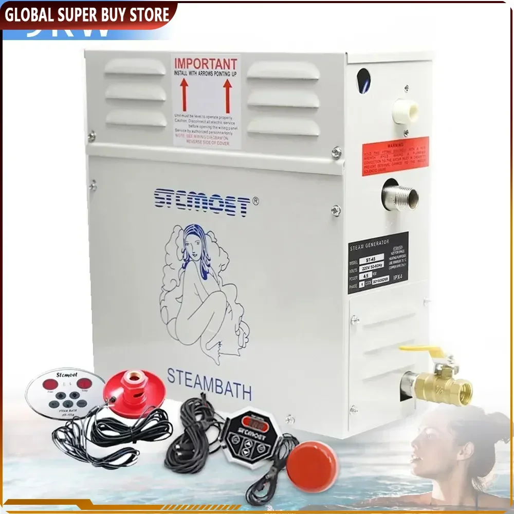 9KW Timer Steam Generator 220v Ideal for Home Sauna Bath Shower Spa Fumigation Machine with Digital Controller