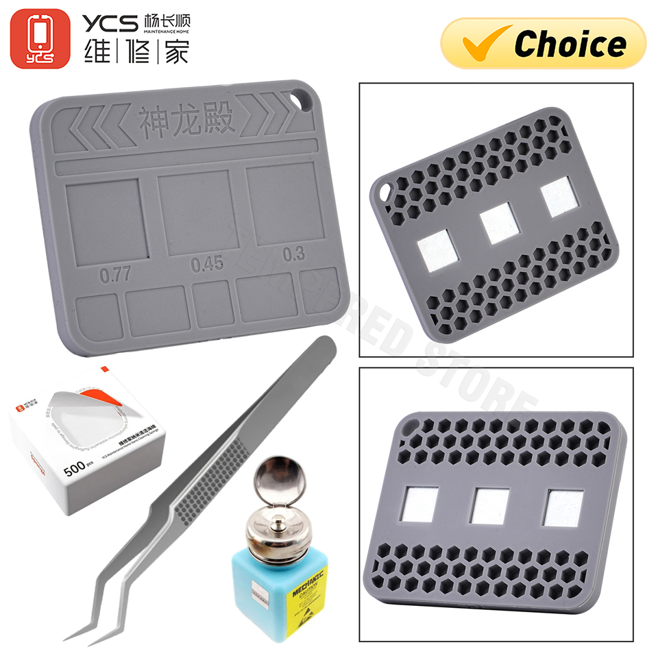 YCS Shenlong Curved Universal BGA Stencil Tin Planting Insulation Base for Cell Phones CPU IC Soldering BGA Reballing hand tools