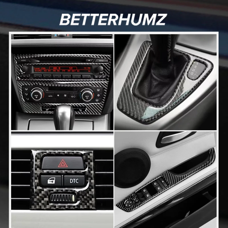 BMW E90 E92 E93 2005-2012용 카본 파이버 자동차 센터 콘솔 CD 패널..