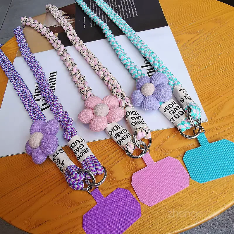 Outdoor Woven Mobile Phone Lanyard with Anti-Loss Neck Strap