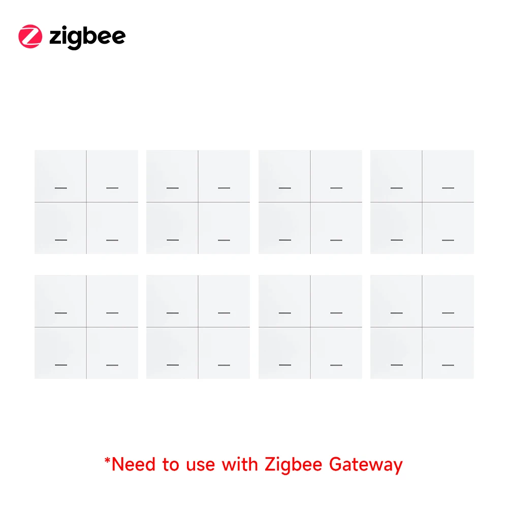 Smart ZigBee 4-Button Scene Switch with App and Voice Control