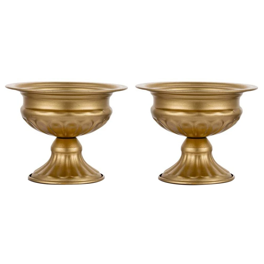 

Metal Elegant Wedding Centerpieces Vase for Wedding Party Decoration Trumpet Vase for Anniversary Ceremony(Golden 2 PCS)