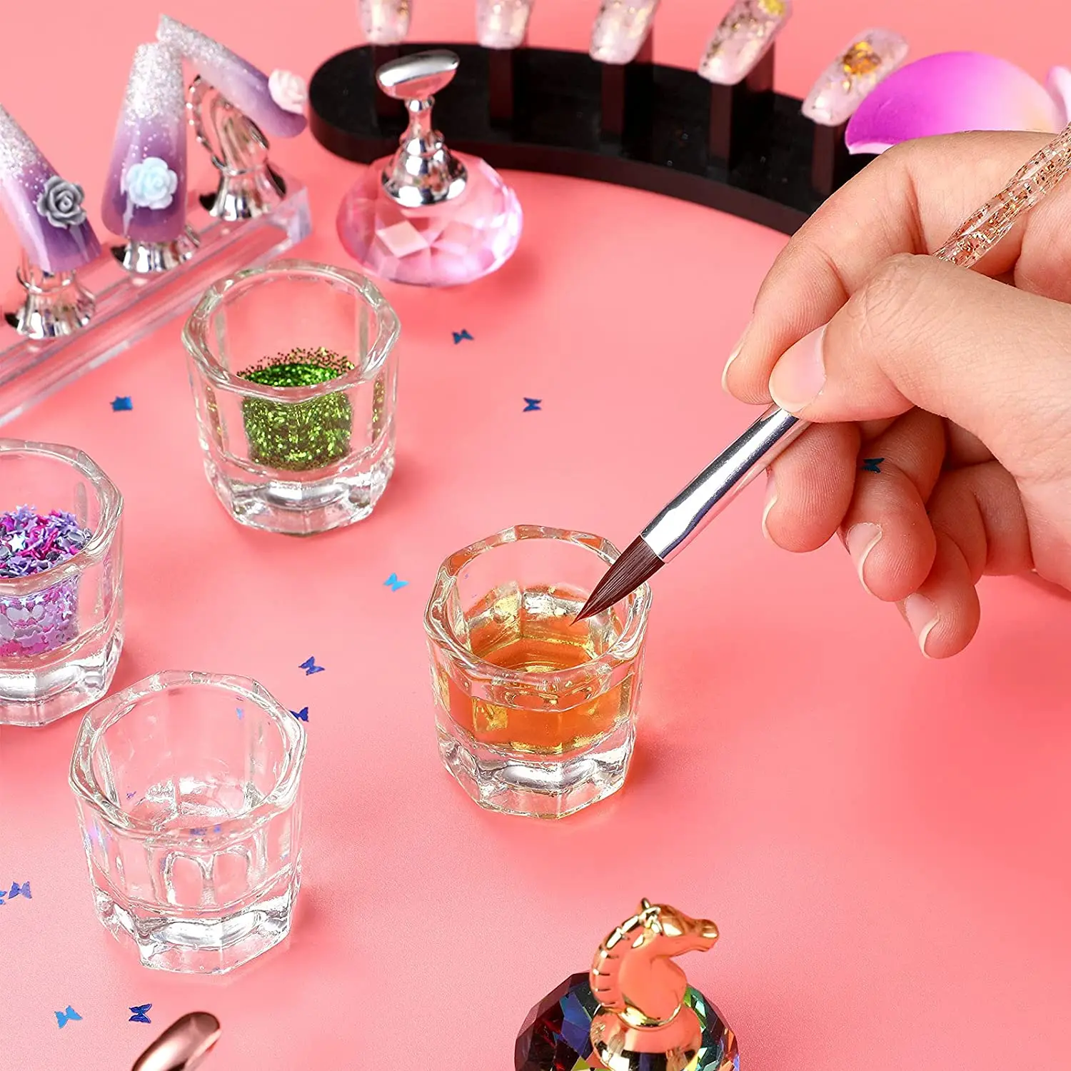 1PC Nail Dappen Dishes Acrylic Nail Monomer Liquid Dishes Glass Cups Powder Dappen Polish Crystal Bowls nail powder manicure tools nail acrylic liquid acrylic nail powder nail tools