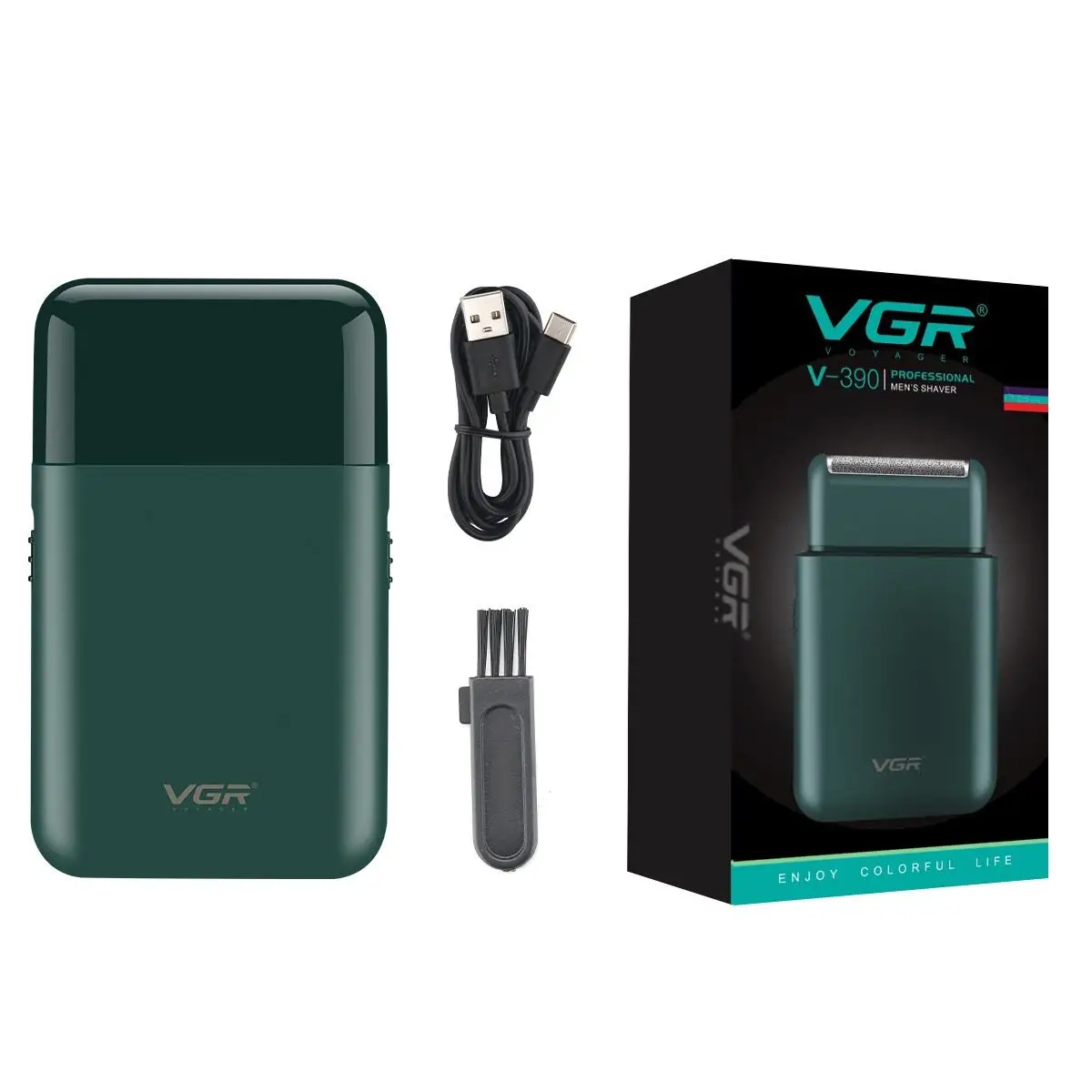 VGR 390 mini single blade cordless beard trimmer razor rechargeable foil electric face body shaver for men 2