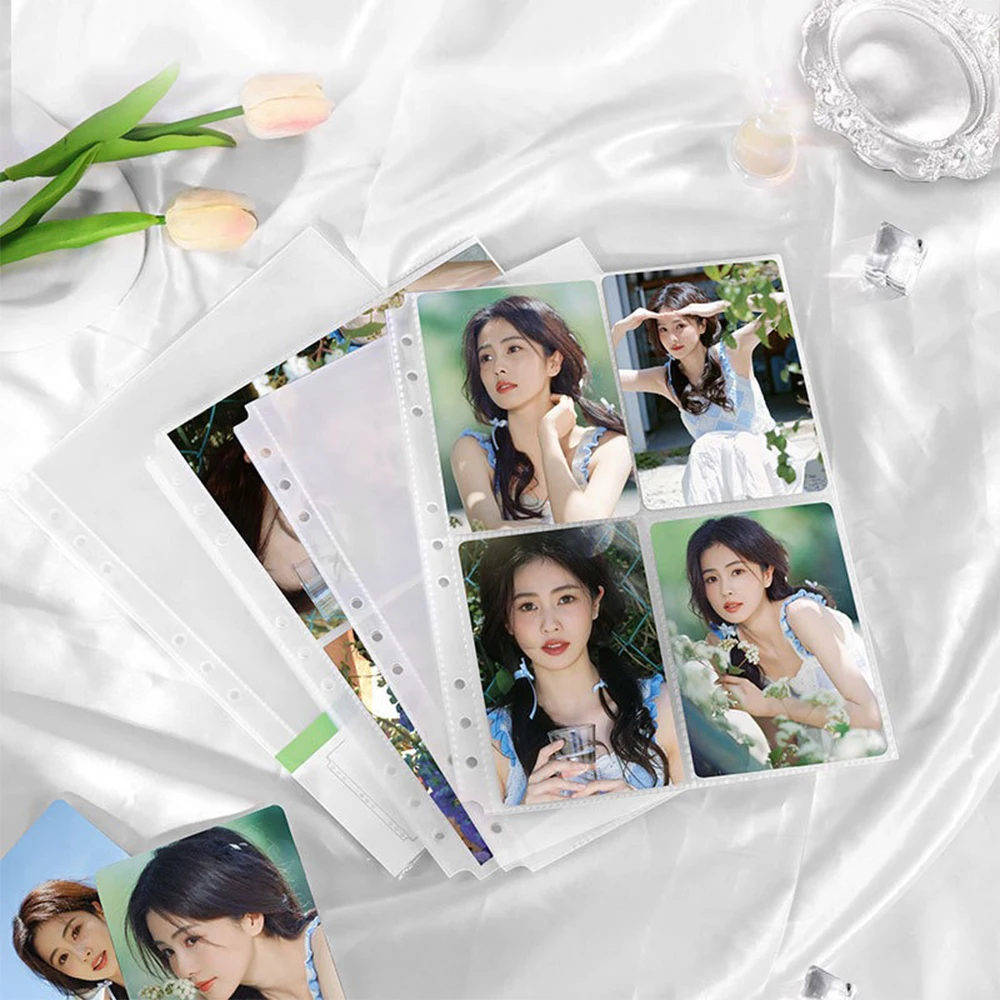 10 Sheets 9/26 Holes B5 Clear Single Photo Album PP Inner Page Photocard Binder Refill Scrapbook Photo Card Coin Storage Book 6