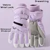 Ski Gloves Women Waterproof Padded Thickened Cotton Winter Touch Screen Warm Windproof Outdoor Riding Motorcycle Sports Men Soft 3