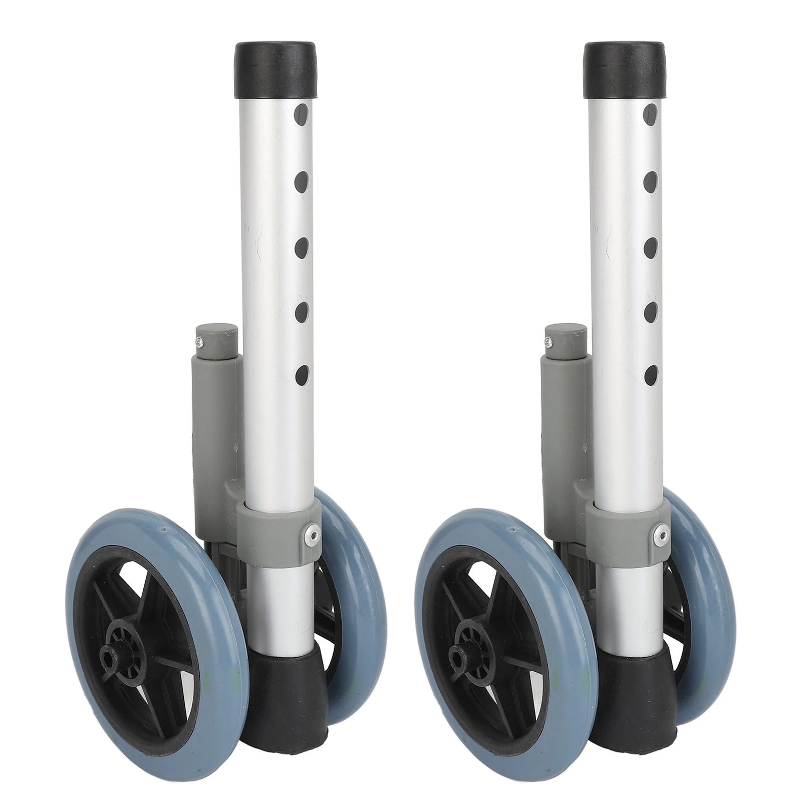 Wheel Replacement Roll Caster Wheels 2pcs Walker Wheels Adjustable Height Replacement Walker Feet Caster with Brake Wheel for Seniors Disabled People