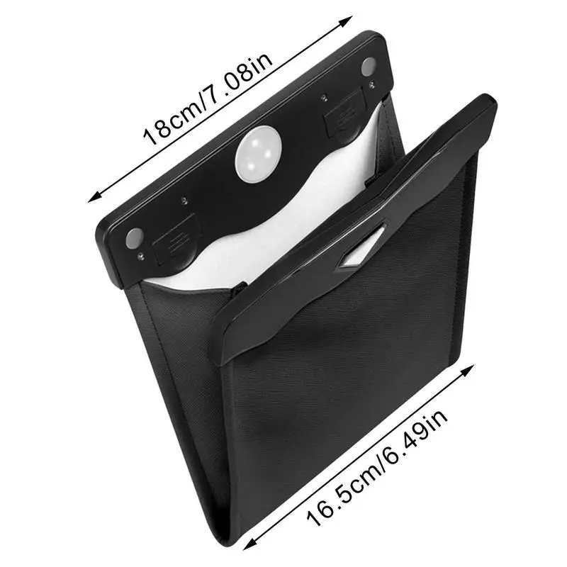 Smart LED Car Trash Can Water Resistant Garbage Bag For Car Foldable Garbage Bin Rubbish Bag PU Leather