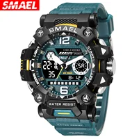 SMAEL  Alloy Military Style Watch Night Glow Waterproof Dual Display Quartz Electronic Watch 8072 Outdoor Tactical Men's 1