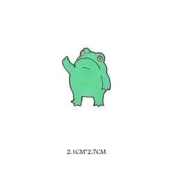 Playful Frog Middle Finger Brooch - Whimsical Cartoon Animal Accessory (Funny-Frog)