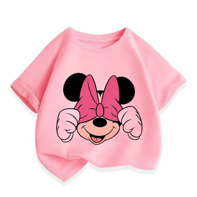T Shirt Cartoon Disney Baby Kids Boys Girls Children Mickey Mouse Short Sleeve Summer Clothing Kawaii Minnie Print Tee Toddler 2
