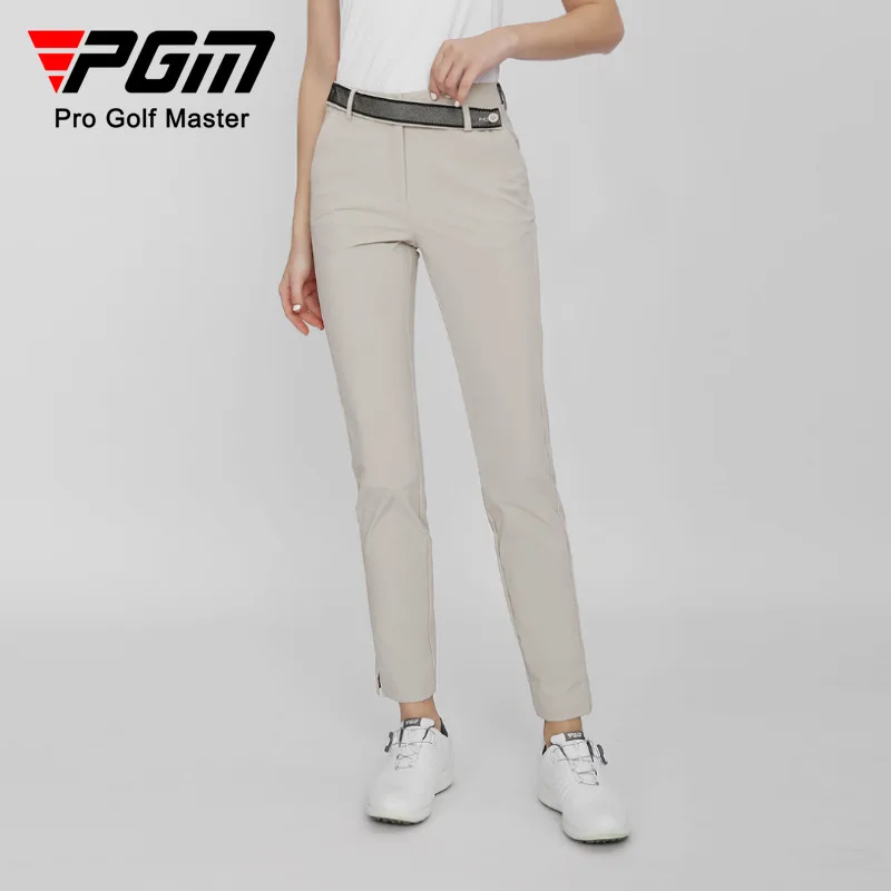 PGM Golf Women's Pants Summer Slim Pants High Elastic Mesh Belt Golf Wear for Women KUZ145