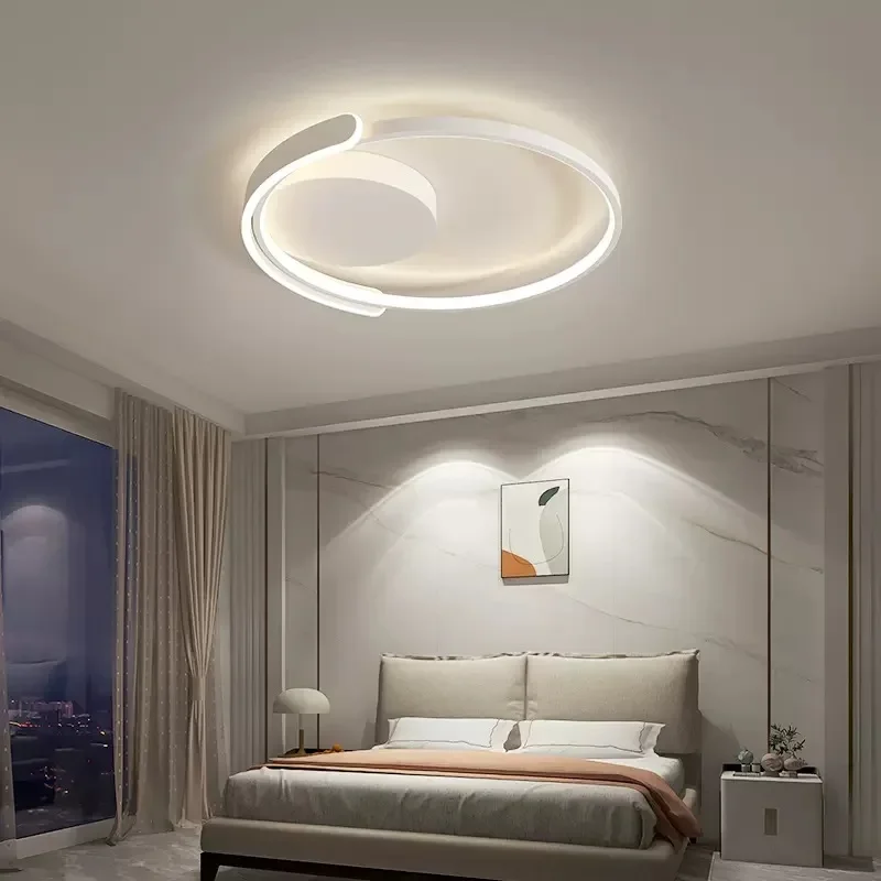Plafonnier led moderne et simple pour chambre à coucher, avec filet rouge INS, nouvelle pièce circulaire minimaliste, chambre principale 1 Plafonnier led moderne et simple pour chambre à coucher, avec filet rouge INS, nouvelle pièce circulaire minimaliste, chambre principale 1