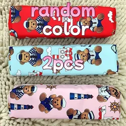 Animal Print PU Leather Pencil Pouch - Durable Multi - Purpose Zipper Pen Bag for Students and Children's Gifts (Bear - 2pcs)