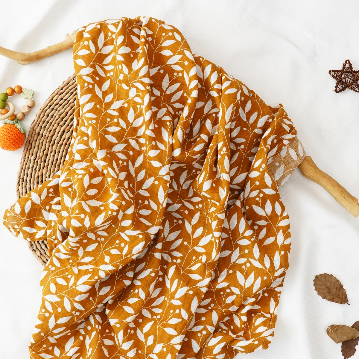 HappyFlute One Piece Fahion Print Muslin Cotton Fiber Baby Swaddle Newborn Blanket Baby Infant Wrap 120x110cm 4