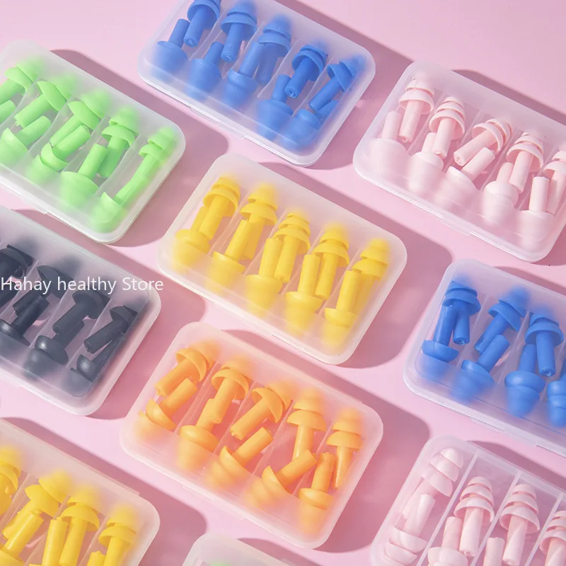 코골이 귀마개 Sleep & Snoring 10PCS Ear Plugs Sound Insulation Waterproof Silicone Ear Protection Earplugs Anti-noise Sleeping Plug