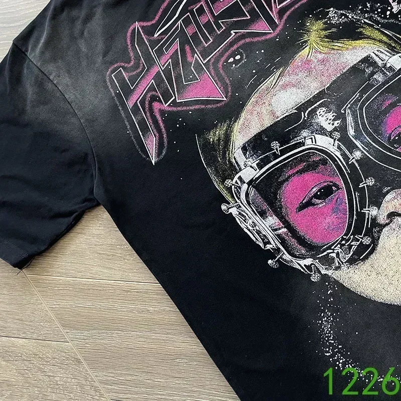 

24ss Oversized Washed Black Hell Star Short Sleeve 1:1 Top Quality Pure Cotton Graphic T-Shirts