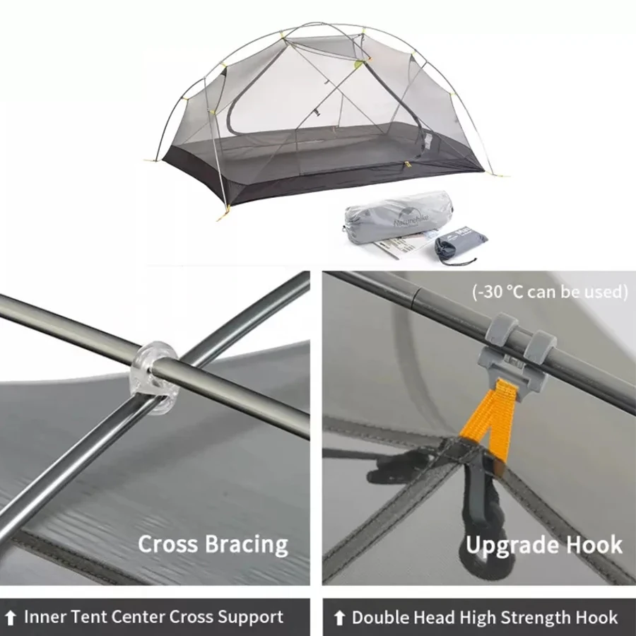 Naturehike Mongar Tent 2 Person Ultralight Professional Waterproof & Windproof for Camping Backpack