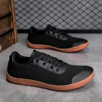 New Men's Wide Barefoot Canvas Sneaker 2024 Fashion Flats Soft Zero Drop Sole Wider Toe Light Weight Fashion Sneakes Big Size 48 2