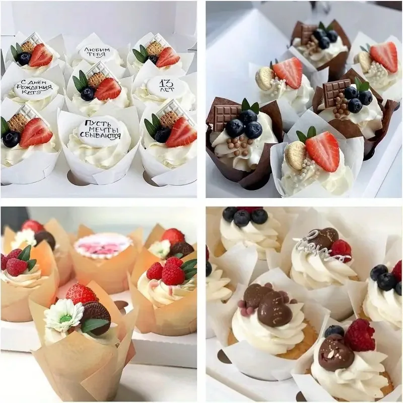 50PCS Baking Cake Paper Holder Paper Cup Mafen Cup Mafen Cake Oil Proof Paper Holder Cup