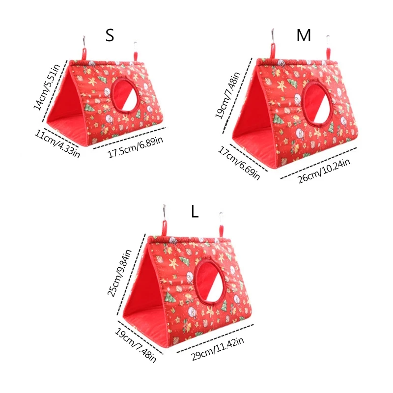 Bird Hanging Hammock Cage Winter Warm Nest Tent House Hideout Parrot Snuggle Sleeping Playing Rest