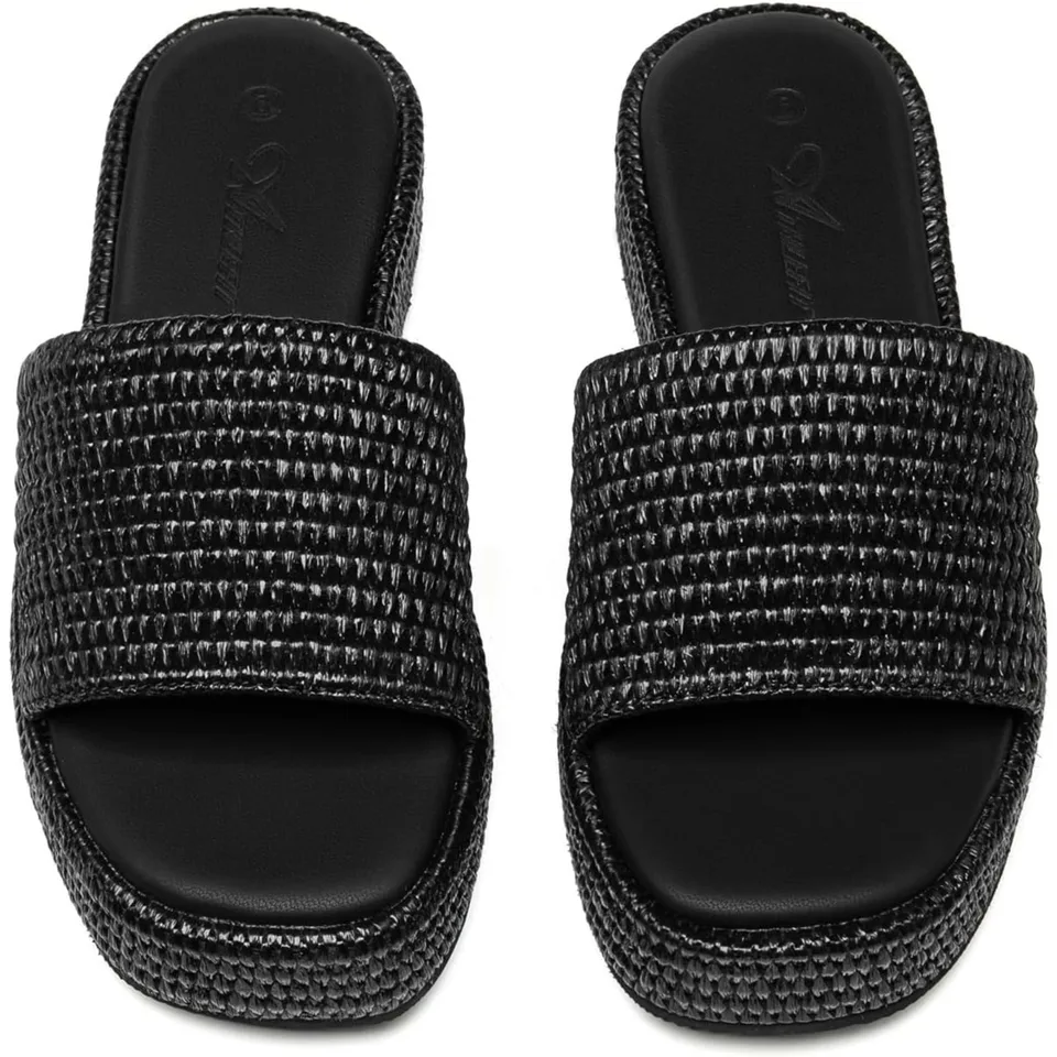 Comfortable Women's Platform Raffia Beach Sandals