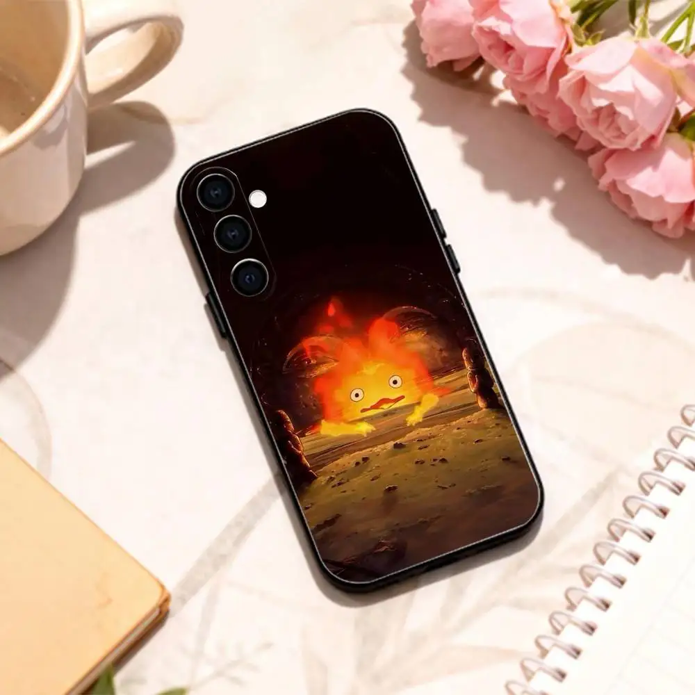 Charming Anime C-Cute Calcifer Soft Black Phone Case